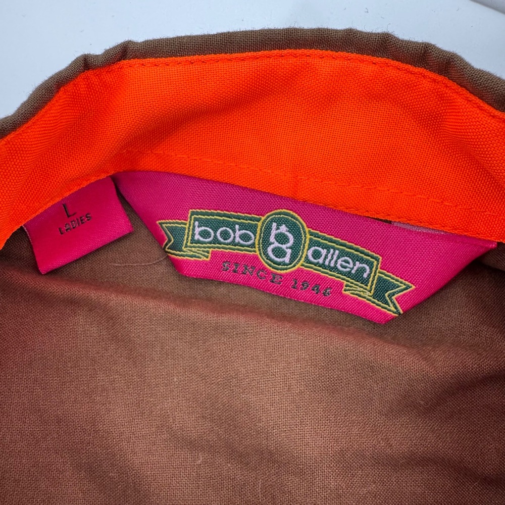 Bob Allen Hunting Shirt Womens L Brown Orange UglyDog Shooting HU127W New - Picture 6 of 12